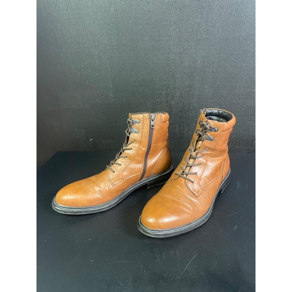 Alfani Men’s Shoes/Boots Tan Zippered Side Lace up Size 11 SKU 2212 - Picture 2 of 4